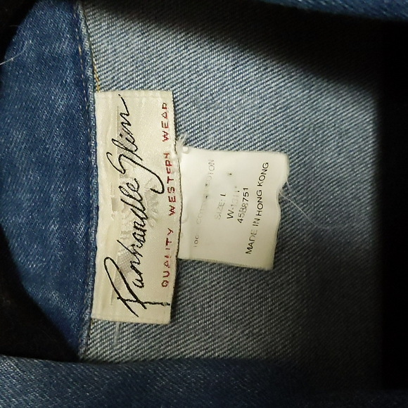 Vintage western embroidered denim vest - Picture 3 of 3